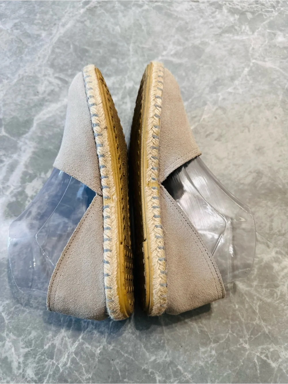 VERBENAS Cruz Size 7.5 Suede Peep Toe Espadrille Flats Sandals Made in Spain